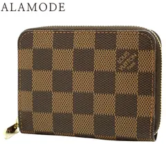 LOUIS VUITTON(ルイ・ヴィトン) ダミエ・エベヌ ジッピー・コインパース コインケース ミニウォレット カードケース ラウンドファスナー ジップアラウンド ブラウン茶 ゴールド金具 N63070 40802160027【中古】【アラモード】