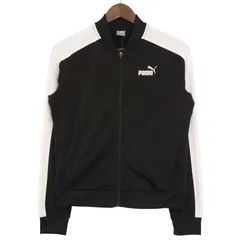 【美品】 PUMA プーマ 秋冬 ロゴ★ ライン トラック ジャケット ジャージ ブルゾン Sz.S レディース 黒