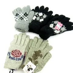ディズニー他 手袋 5点セット 未使用 ミッキー アーガイル柄など まとめて 大量 レディース glove