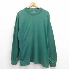 XL/古着 ギャップ GAP 長袖 ビンテージ Tシャツ メンズ 90s 無地 コットン クルーネック 緑 グリーン 25aug12 中古
