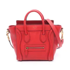 CELINE ラゲージナノ　赤色 CELINE セリーヌ ラゲージ ナノ ショッパー ハンドバッグ レッド