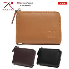 ROTHCO ロスコ コインケース ミニ財布 レザー 本革 小銭入れ カード入れ ラウンドファスナー 型押し シンプル ロゴ 無地 メンズ 革 黒 革財布 小さい財布 使いやすい コンパクト 財布 45047