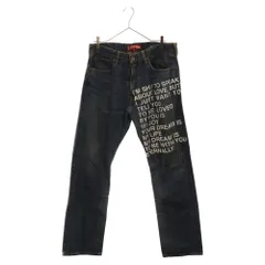 JUNYA WATANABE COMME des GARCONS (ジュンヤワタナベ コムデギャルソン) 02SS ×Levi's JW503 MASSAGE PRINT DENIM リーバイス メッセージプリント ストレートデニムパンツ インディゴのサムネイル