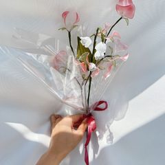 【お得なブーケ】すずらんとスイートピー の小ブーケ　3輪　お得な花束 ウェディング ブライダル ひまわり 夏 映え 推し活