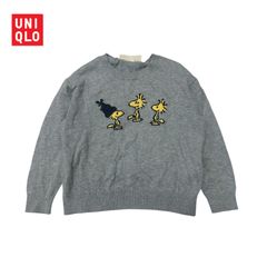 1497◯ ユニクロ　スヌーピー　セーター　110 グレー