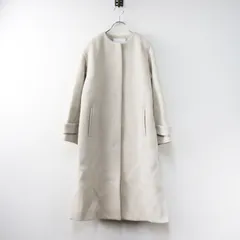 未使用 グリーンレーベルリラクシング green label relaxing  ショートビーバー ノーカラー コート XS/ライトグレー【2400014521221】