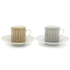 エルメス 食器 モザイク ヴァンキャトル ペア コーヒーカップ&ソーサ― 90ML 鑑定済み ブランド