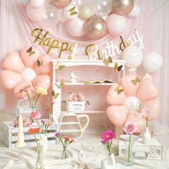 バースデー デコレーション セット デイジー 風船 パーティー 誕生日会 お花 ピンク イエロー 女の子 セット Hanamei