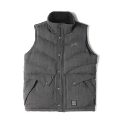 STUSSY ステューシー ベスト サイズ:M / 00s ヘリンボーンウール ダウンベスト / グレー / アウター ジャケット 上着【メンズ】のサムネイル