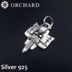 スターリングシルバー925 ダガー ダブルシールドペンダント メンズ