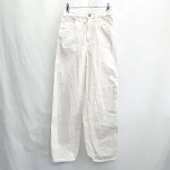 ◇ Θ UNIQLO ユニクロ コットン100% デニムパンツ ジーンズ サイズ24 オフホワイト レディース E  【1502030035919】