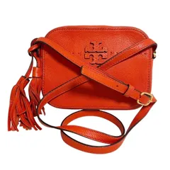 TORY BURCH トリーバーチ ショルダーバッグ オレンジ系 クロスボディバッグ 肩掛け 斜め掛け ロゴ レザー