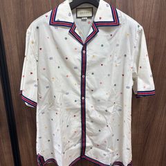 Gucci ロゴ入り 半袖シャツ 水色/ホワイト Gucci ロゴ入り 半袖シャツ 水色/ホワイト ブルー（青）系 S
