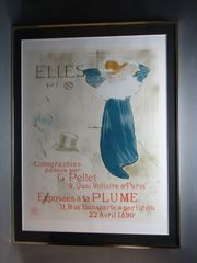 大型ポスター　ロートレック　ELLES　81x61cm　額装品
