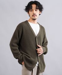 新品 未使用 JIGGYS SHOP(ジギーズショップ)ワッフルカーディガン 217467 カーキ