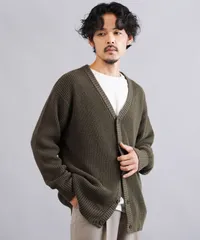 新品 未使用 JIGGYS SHOP(ジギーズショップ)ワッフルカーディガン 217467 カーキのサムネイル