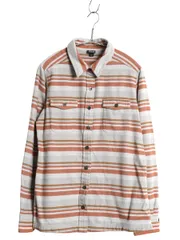 【お得なクーポン配布中!】 パタゴニア フィヨルド フランネル シャツ レディース S 程 16年製 アウトドア ボーダー オーガニック コットン ネルシャツ マルチカラー