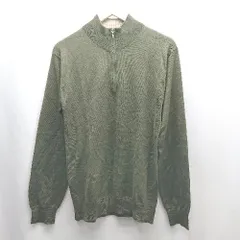 ◇ ⊇ COMME CA ISM コムサイズム ハーフジップ 長袖 ニット サイズL カーキ メンズ E  【1501230009140】