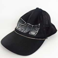 【BAPE】ベイプ キャップ ロゴ入り ライトストーン ブラック レディース【中古】7-3 41203
