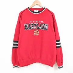 XL/古着 リー Lee 長袖 スウェット メンズ 00s メリーランド 刺繍 大きいサイズ クルーネック 赤 レッド 25mar17 中古 スエット トレーナー