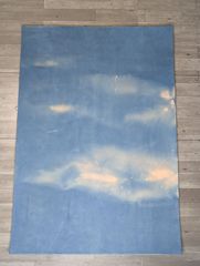 【そらの藍染】 藍染め ヌメ革 牛革 A4 1.5mm厚④