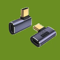 【特価商品】USB メス オス C C 90度 コネクター 変換アダプタ type-c スリムデザイン タイプc L型 Thunderbolt 8K@60Hz映像出力】L字 100W/5A急速充電& 【40Gbps高速データ転送&PD 3、Mac 2個セット