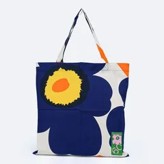 新品 マリメッコ marimekko トートバッグ 60周年記念 Unikko ウニッコ カッシ レディース ダークブルー 73153 073153 583 北欧雑貨 北欧デザイン