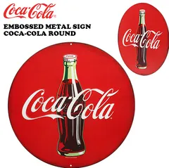 アメリカン雑貨コカコーラメタルサイン看板フィッシュテール型レトロ、アンティーク Coca Cola コカコーラ ティンサイン フィッシュテールサイン