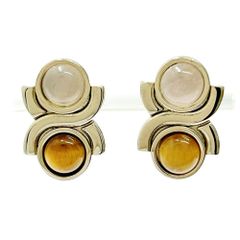 【最終値下げ】クロエ　ロゴピアス　ストーン 中古】【箱付き】 Chloe クロエ メタル カラーストーン ピアス