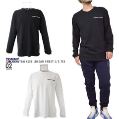 TOMMY JEANS トミージーンズ チェストロゴ刺繍ロングTシャツ 希少 スポーティ ストリート カジュアル クルーネック 男女兼用 長袖 ユニセックス ロンティー ロンTEE
