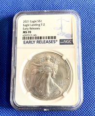 ★NGC最高鑑定★ 2021 アメリカ イーグル銀貨  NGC MS70 　Early Releases    アーリーリリース　コレクション　希少