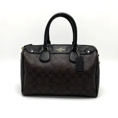 【中古】 COACH コーチ シグネチャー 2way レザー ボストン ハンド バッグ eD1248M