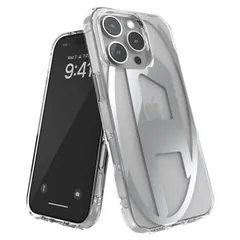 【在庫セール】Pro 16 ケース iPhone ブランド クリアケース（ディーゼル クリア Dロゴ x iPhone16proケース シルバーロゴ） DIESEL