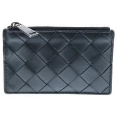 BOTTEGA VENETA (ボッテガヴェネタ) マキシ イントレチャート レザー コインケース キーリング付き ポーチ ウォレット 財布 ブラック