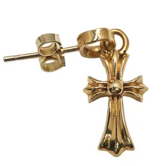 22kクロスダイヤ6Pピアスノーブランド 22k 6Pダイヤクロスピアス22金ノーブランド