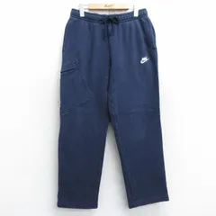 W33/古着 ナイキ NIKE スウェット パンツ メンズ ワンポイントロゴ 紺 ネイビー 25may08 中古 ボトムス ロング
