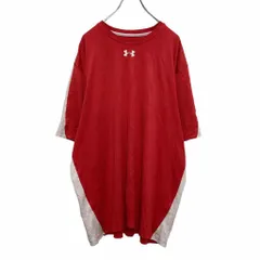 UNDER ARMOUR 半袖 ロゴ Tシャツ XXL レッド ライトグレー アンダーアーマー スポーツ ビッグサイズ 古着卸 アメリカ仕入 a505-6107
