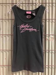 Old MOTOR HARLEY DAVIDSON Embroidery Tops ハーレーダビッドソン　刺繍タンクトップ　トップス　Tシャツ　Y2K