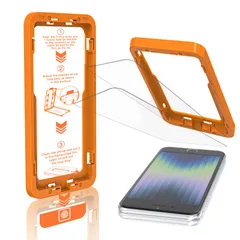 iPhone se ガラスフィルム 2枚セット強化ガラス・革新的なガイド枠・簡単な貼り付け方iPhone SE/7/8/SE/SE2/SE3兼用ガラスフィルム 米軍規格航空材料硬度10H 撥水・防水 スムースタッチ 指紋防止 飛散防止 強化ガラス 自動吸…