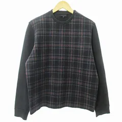 ランバン LANVIN ジップデザイン カットソー トレーナー 長袖 チェック柄 イタリア製 XS 黒 0317 ■GY09のサムネイル