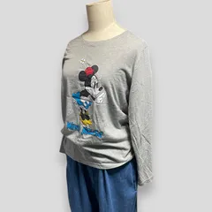 Disney ミニーマウス　プリントスウェット　薄手　グレー