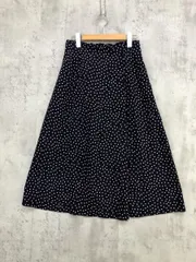 美品 Perle Peche ペルルペッシュ スリット ドット柄 ロング スカート size38/濃紺 ■■ レディースのサムネイル