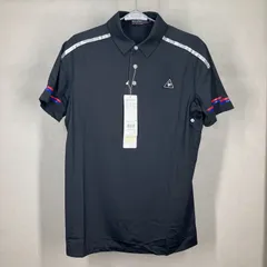 ルコックスポルティフ le coq sportif GOLF COLLECTION ゴルフ ポロシャツ 黒 ブラック ナイロン ポリウレタン M サイズ メンズ