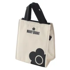 【数量限定】(アイボリー/ファスナー付き) 保冷バッグ ランチバッグ クーラーバッグ (マリークヮント) 保冷 QUANT バッグ MARY (縦長/ポケット付き)192101-0005-03