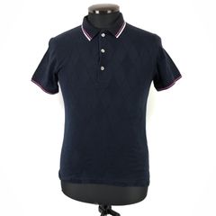 EDIFICE/エディフィス】半袖 ポロシャツ【size:38/メンズS-M程度/紺/navy】アーガイル模様/Tops◆BJ072-d