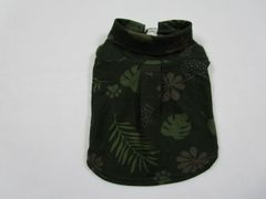 DOG DEPT ドッグデプト Sサイズ 胴回り42㎝ DOG DEPTオリジナル ボタニカル柄シャツ モスグリーン 中古