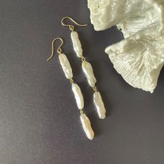 1点作品☆ 枠ケシパールピアス イヤリングに変更可能☺︎ - メルカリ