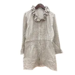 ヒロコビス HIROKO BIS ブラウス チュニック レース 長袖 フリル 9 ベージュ /MN ■MOのサムネイル