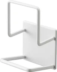 【在庫処分】マグネット スポンジホルダー ダブル ホワイト 約W6.5×D6.3×H11cm 山崎実業(Yamazaki) タワー tower スポンジ置き 2段タイプ お手入れ簡単 3280