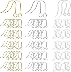 【在庫処分】3種100個 ピアス パーツ フック サージカルステンレス 樹脂 フックピアス ピアスパーツ ハンドメイド アレルギー対応 ゴールド シルバー クリア